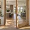 glass panel wood door