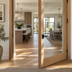 glass panel wood door