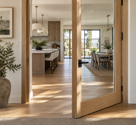 glass panel wood door